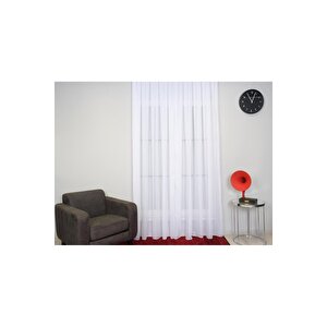 Ipek Tergal Düz Tül Perde Pilesiz Beyaz 600x280 cm