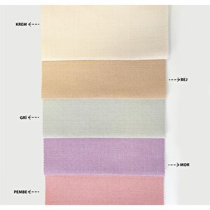 Keten Görünümlü Tek Kanat Fon Perde Bej