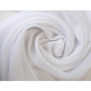 İpek Tergal Düz Tül Perde Pilesiz Beyaz 800x280 cm