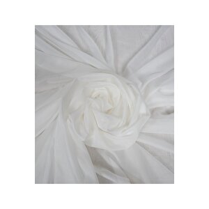 Mikro Ipek Vual Pilesiz Düz Tül Perde Krem 600x260 cm