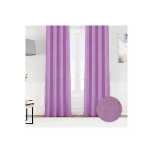 Keten Görünümlü Tek Kanat Fon Perde Mor 350x260 cm