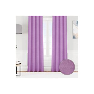 Keten Görünümlü Tek Kanat Fon Perde Mor 400x270 cm