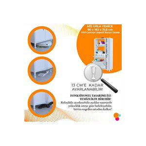 Mis Urla Yenice 90 X 183 X 32,5 Cm Kirli Çamaşır Hazneli Çok Amaçlı Banyo Dolabı