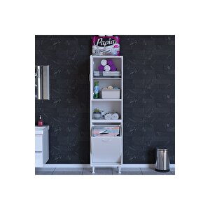 Nur Söke Şile 50 X 160 X 32,5 Cm Çamaşır Hazneli Çok Amaçlı Banyo Dolabı