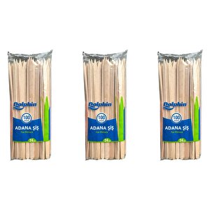 Dolphin Bambu Ahşap Adana Çöp Şiş - 24 Cm. - 100'lü 3 Paket