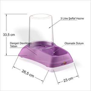 Kediler İçin Büyük 3 Litre Hazneli Otomatik Dolduran Dolumlu Kedi Su Kabı Tabağı Kutusu Tası Kasesi