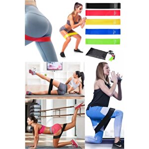 Nakres 5 Kademeli Squat Bant  Kas Germe Kalça Egzersiz Direnç Lastiği Plates Fitness Direnç Lastiği 5'li Set