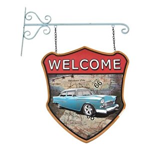 Himarry Dekoratif Çift Yönlü Welcome&motor Temalı Ferforje Askı