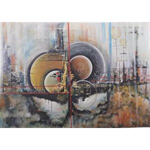 orjinal Soyut Gezegenler isimli orjinal akrilik tablo 180x130 cm