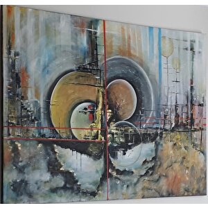 orjinal Soyut Gezegenler isimli orjinal akrilik tablo 180x130 cm
