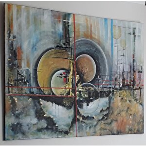 orjinal Soyut Gezegenler isimli orjinal akrilik tablo 180x130 cm