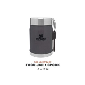 The Legendary Food Jar + Spork Paslanmaz Çelik Yemek Termosu Kaşıklı 0,40 Litre