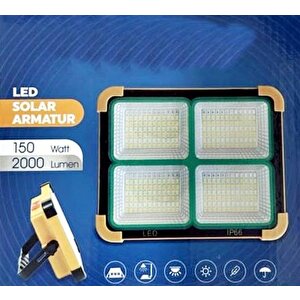 Taşınabilir Solarlı Çalışma Ve Kamp Işığı, Powerbanklı Güneş Enerjili Işıldak, Fener 150w 200 Lümen 264 Ledli kçk