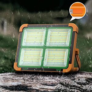 Taşınabilir Solarlı Çalışma Ve Kamp Işığı, Powerbanklı Güneş Enerjili Işıldak, Fener 150w 200 Lümen 264 Ledli kçk