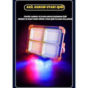 Taşınabilir Solarlı Çalışma Ve Kamp Işığı, Powerbanklı Güneş Enerjili Işıldak, Fener 150w 200 Lümen 264 Ledli kçk