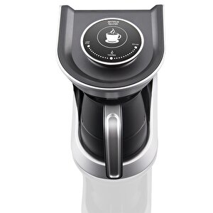 Köpüklü Pro Otomatik Türk Kahve Makinesi Siyah Beyaz