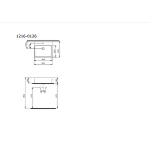 Milano Lavabo Batarya Delikli 50 Cm Parlak Beyaz