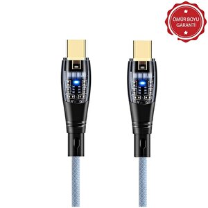 Schitec 6a 60w Type-c To Type-c 1metre Hızlı Data Ve Şarj Kablosu Mavi Ömür Boyu Garanti Yk250m