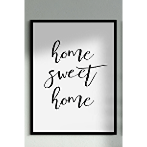 Home Sweet Home Çerçevesiz Çerçeve Görünümlü 2 Parça Mdf  Duvar Tablo Seti  Mdf Tablo Set 30x40 cm