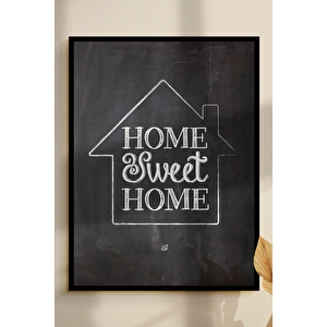 Home  Sweet Home Temalı Çerçevesiz Çerçeve Görünümlü 1 Parça Mdf  Duvar Tablo Tekli Mdf Tablo Set 20x30 cm
