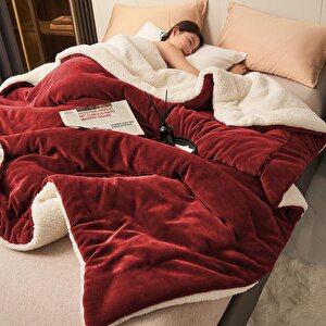 Sherpa Polar Battaniye Çift Taraflı Tek Kişilik 160x220 Cm Kırmızı