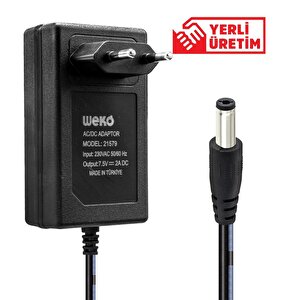 Weko 7.5 Volt - 2  Amper 5.5*2.5 Uçlu Yerli Üretim Priz Tipi Adaptör