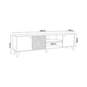 Bimossa E1030 Lisa Tv Ünitesi Siyah-sepet 180cm
