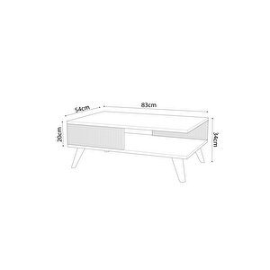 Bimossa O1220 Lisa Orta Sehpa 83 Cm Siyah/sepet