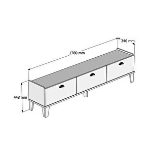 Bimossa E3620 Sepet/beyaz Tv Ünitesi 180 Cm Modern Görünüm