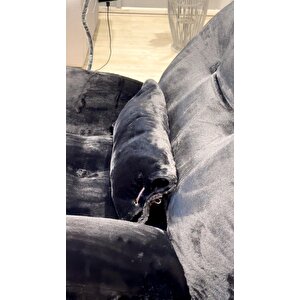 Premium Sallanan Tv Baba Koltuğu Siyah Tavşan Tüyü