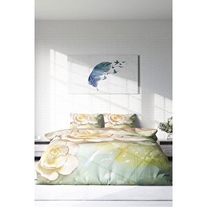 King Size Silvery 3d Dijital Baskılı Çift Kişilik Nevresim Takımı