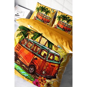 King Size Caravan 3d Pamuk Saten Çift Kişilik Nevresim Takımı