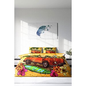 King Size Caravan 3d Pamuk Saten Çift Kişilik Nevresim Takımı