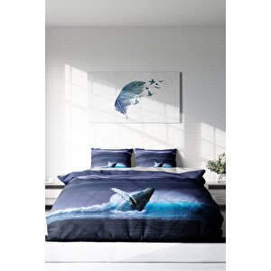 King Size Shark 3d Dijital Baskılı Çift Kişilik Nevresim Takımı