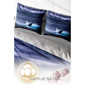King Size Shark 3d Dijital Baskılı Çift Kişilik Nevresim Takımı