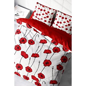 King Size Gül Goncası 3d Pamuk Saten Çift Kişilik Nevresim Takımı