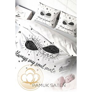 King Size Soul Mate 3d Pamuk Saten Çift Kişilik Nevresim Takımı