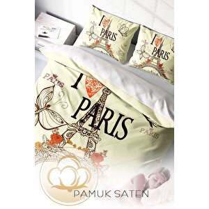 King Size I Love Paris Romantik Çift Kişilik Nevresim Takımı