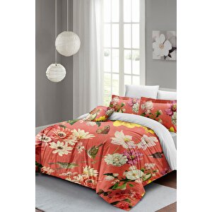 King Size Rose Mix Çift Kişilik Nevresim Takımı 3d Pamuk Saten