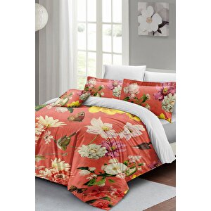 King Size Rose Mix Çift Kişilik Nevresim Takımı 3d Pamuk Saten