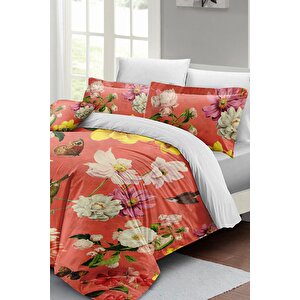 King Size Rose Mix Çift Kişilik Nevresim Takımı 3d Pamuk Saten