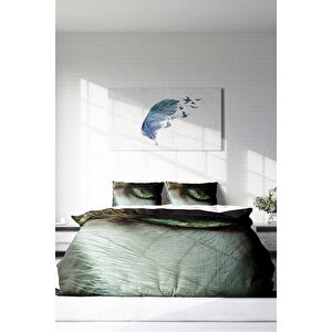 King Size Cateye 3d Pamuk Saten Çift Kişilik Nevresim Takımı
