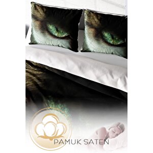 King Size Cateye 3d Pamuk Saten Çift Kişilik Nevresim Takımı