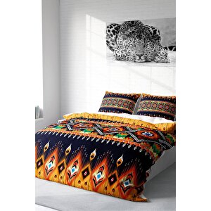 King Size Oriental Ethnic 3d Pamuk Saten Çift Kişilik Nevresim Takımı