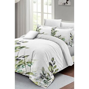 King Size Green Branch Çift Kişilik Nevresim Takımı 3d Pamuk Saten