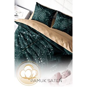 King Size Drop Leave 3d Pamuk Saten Çift Kişilik Nevresim Takımı