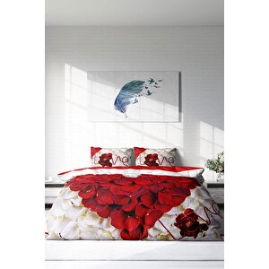 King Size Heart Rose 3d Çift Kişilik Nevresim Takımı