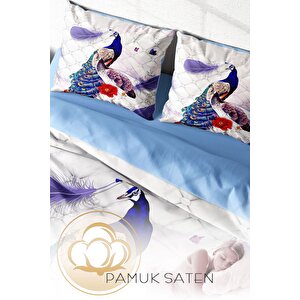 King Size Peafowl 3d Dijital Baskılı Çift Kişilik Nevresim Takımı