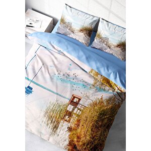 King Size Reeds 3d Dijital Baskılı Çift Kişilik Nevresim Takımı