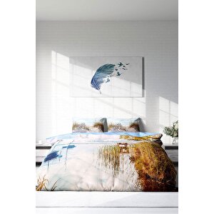 King Size Reeds 3d Dijital Baskılı Çift Kişilik Nevresim Takımı